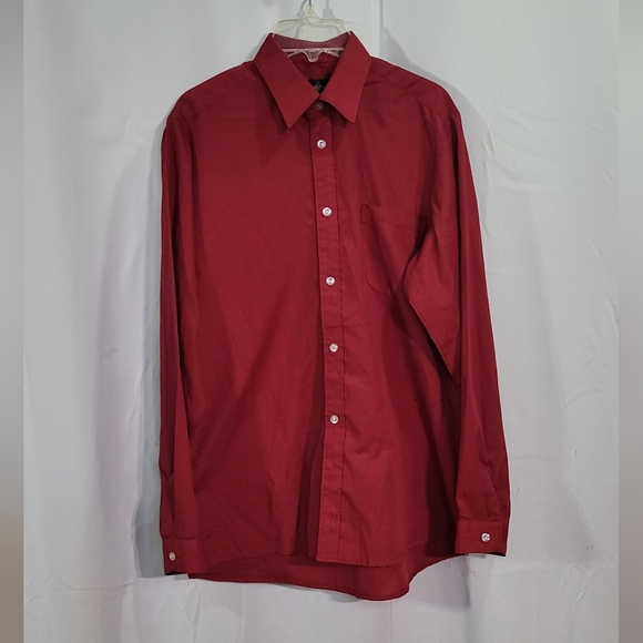 Fouger Boys Red Long Sleeve Button Down/Dress Shirt Size 16 - Picture 3 of 5